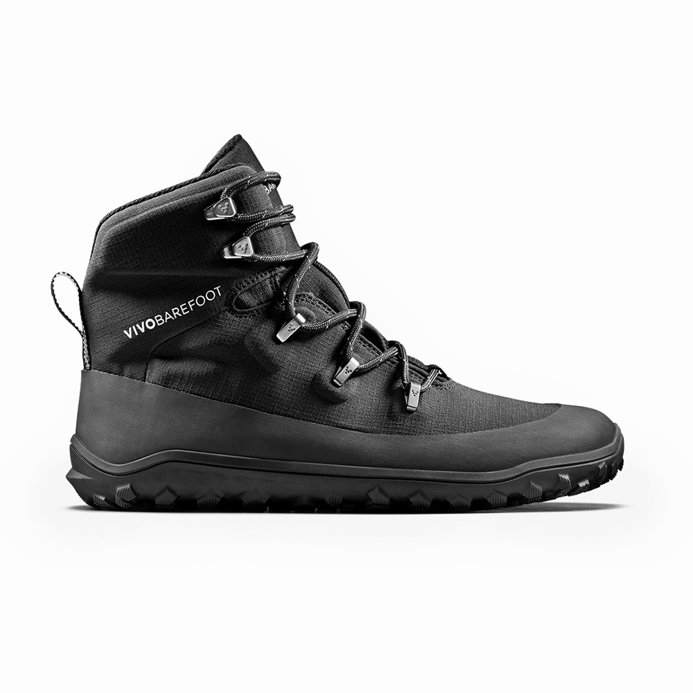 Vivobarefoot Tracker Textile AT Womens Obsidian Hiking Boots With Retractable Spikes