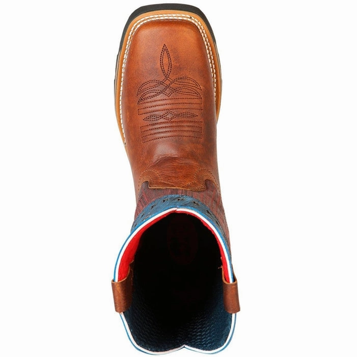 Botas de Trabajo de Cuero Horma Rodeo Color Tan con Estrellas GEN Boots For Men Heels