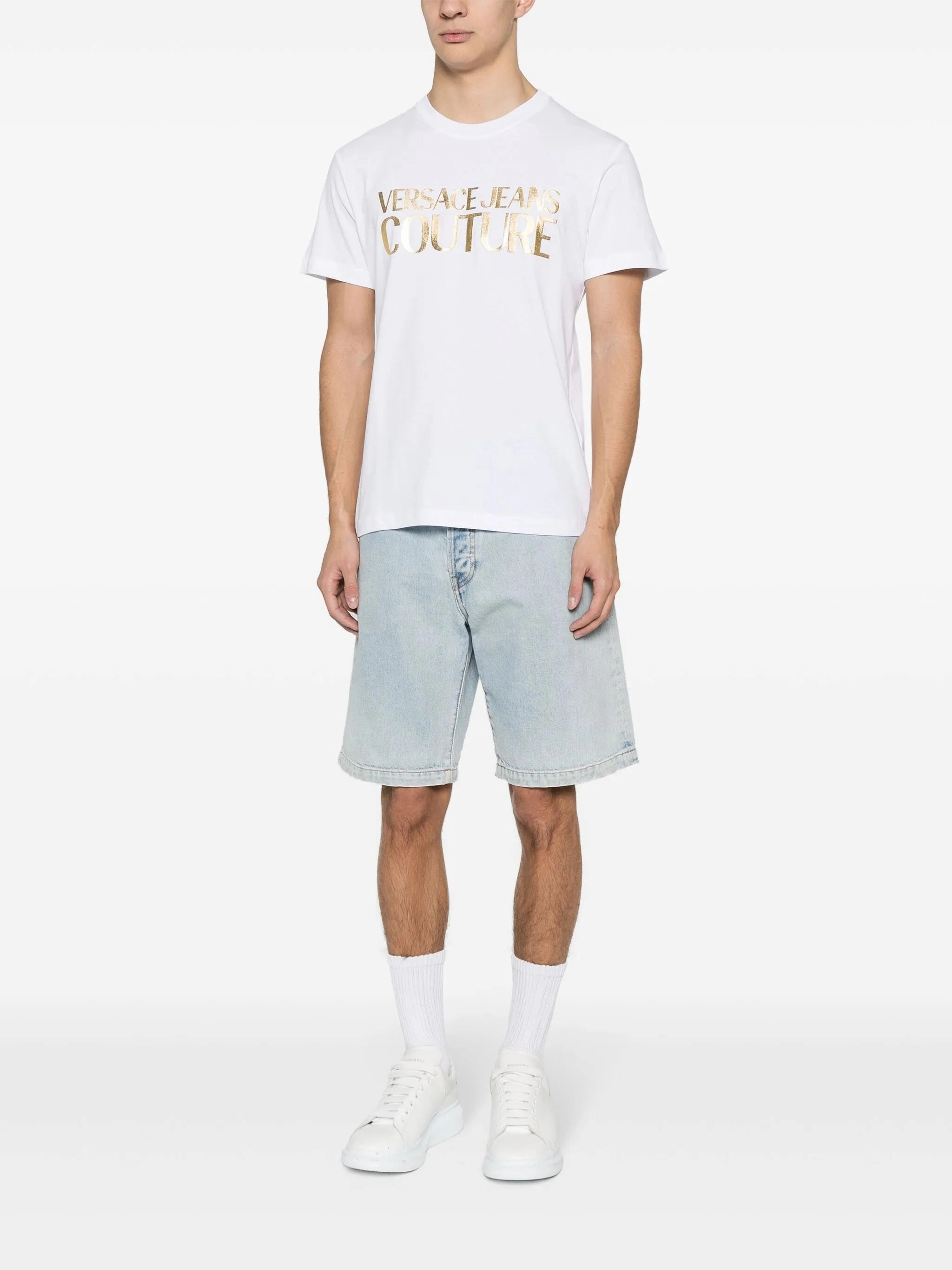 barocco-print cotton T-shirt Guardian Newspaper T Shirts