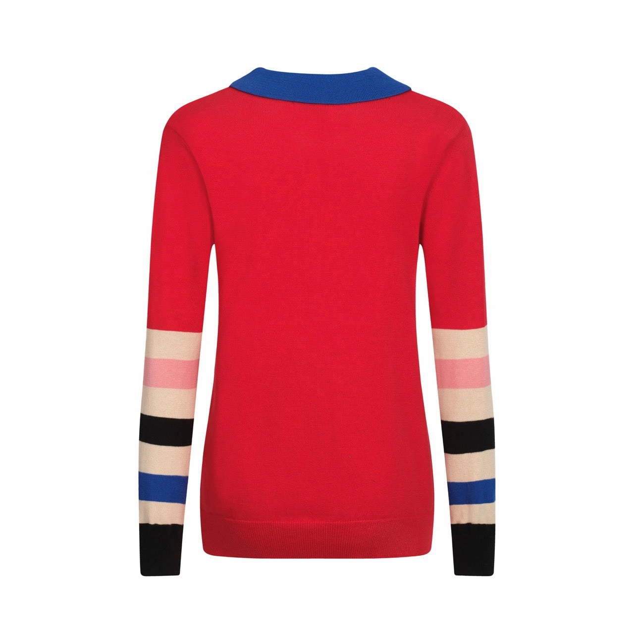 Women's red vintage striped polo knitwear Amazing Woman Knitwear