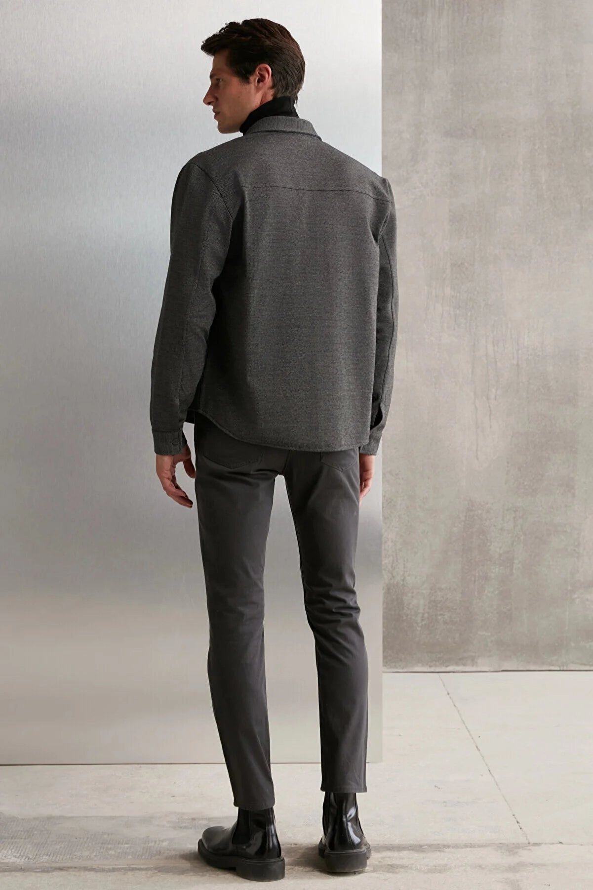 Grimelange Men's Smoked Jones Special Piqu Look Thick Fabric Jacket Columbia Fleece Jackets