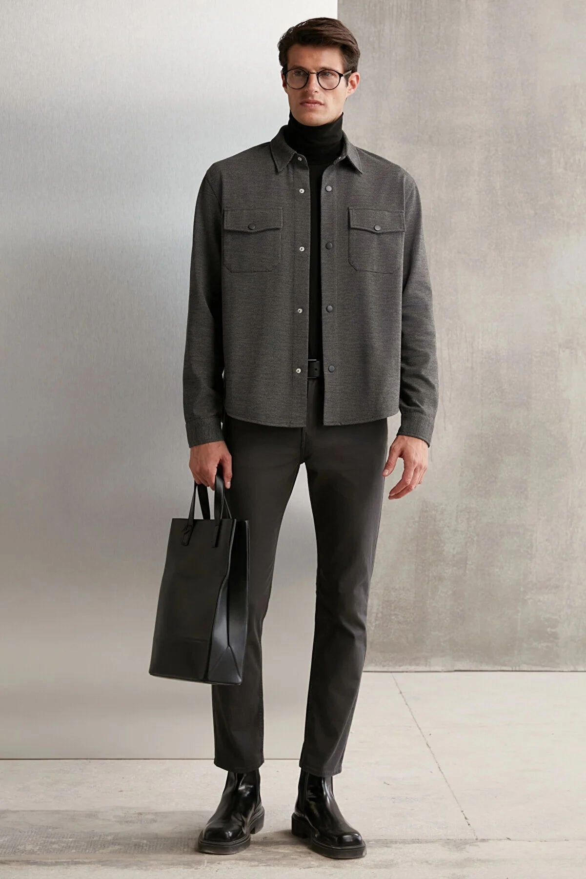 Price Jackets Grimelange Men's Smoked Jones Special Piqu Look Thick Fabric Jacket