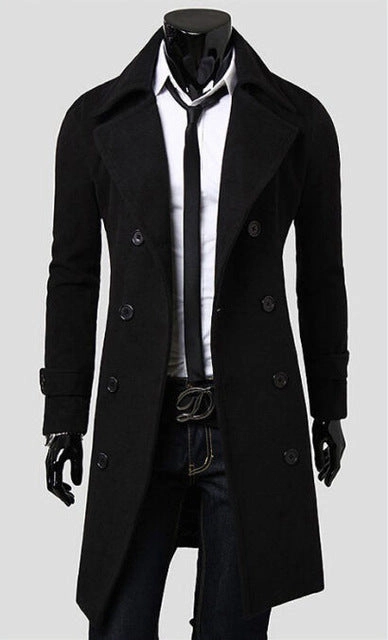 Mens Trench Coat 2018 New Fashion Designer Men Long Coat Autumn Winter Double-breasted Windproof Slim Trench Coat Men Plus Size Donate Coats For Homeless