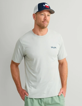 'Huk' Men's KC Americana Series T-Shirt - Harbor Mist Funny Dad T Shirts
