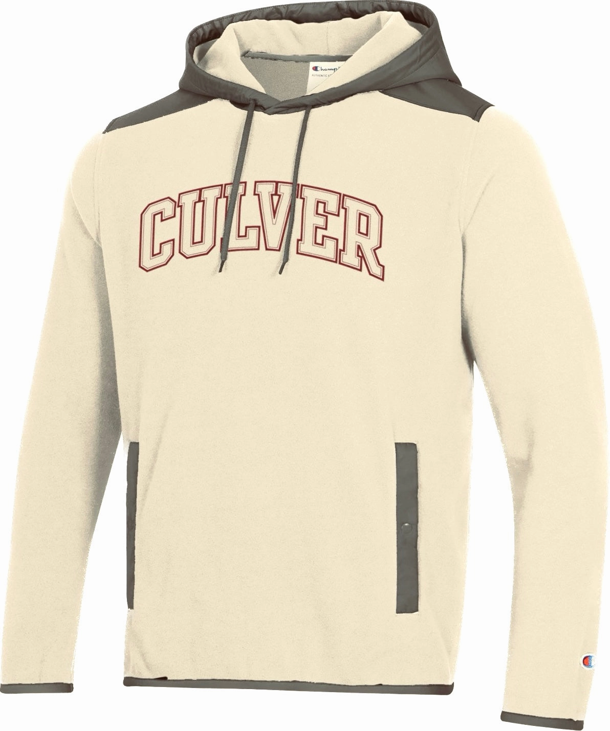 Heavy Duty Crew Neck Sweatshirts Champion Fall Break Men's Explorer Fleece Hood - Ivory & Grey