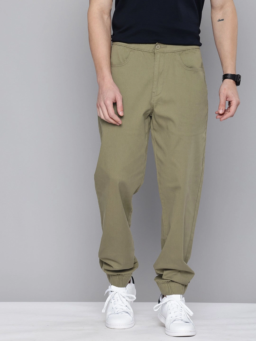 Men's Relaxed Fit Olive Green Jogger Cargos Cargo Pants Sustainable