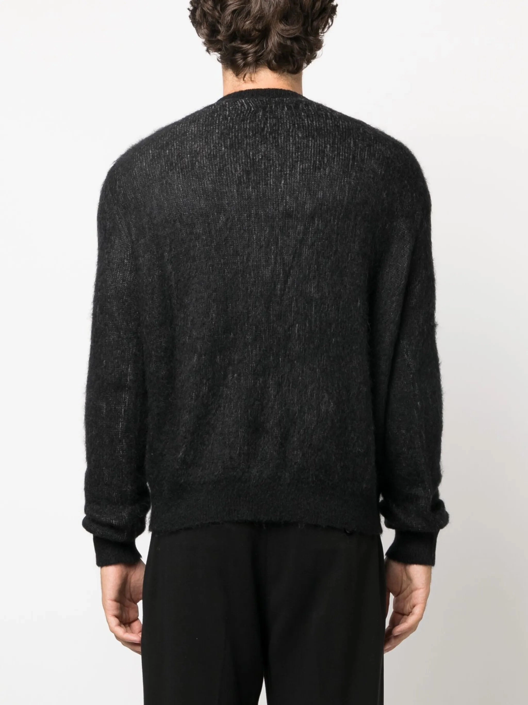 brushed-effect logo-print jumper Italian Knitwear Online