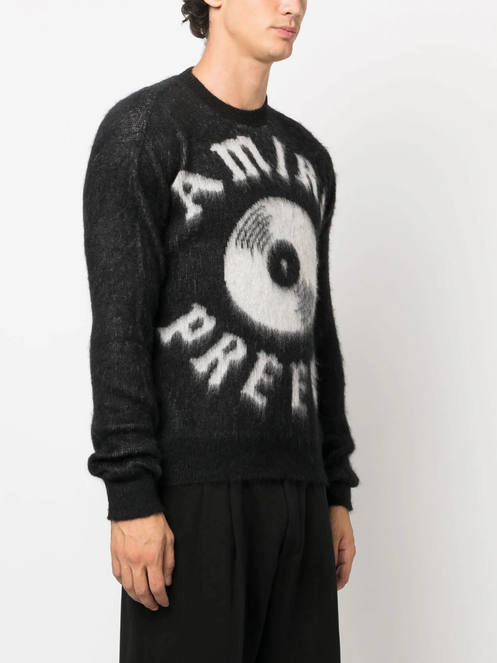 brushed-effect logo-print jumper Clan Knitwear