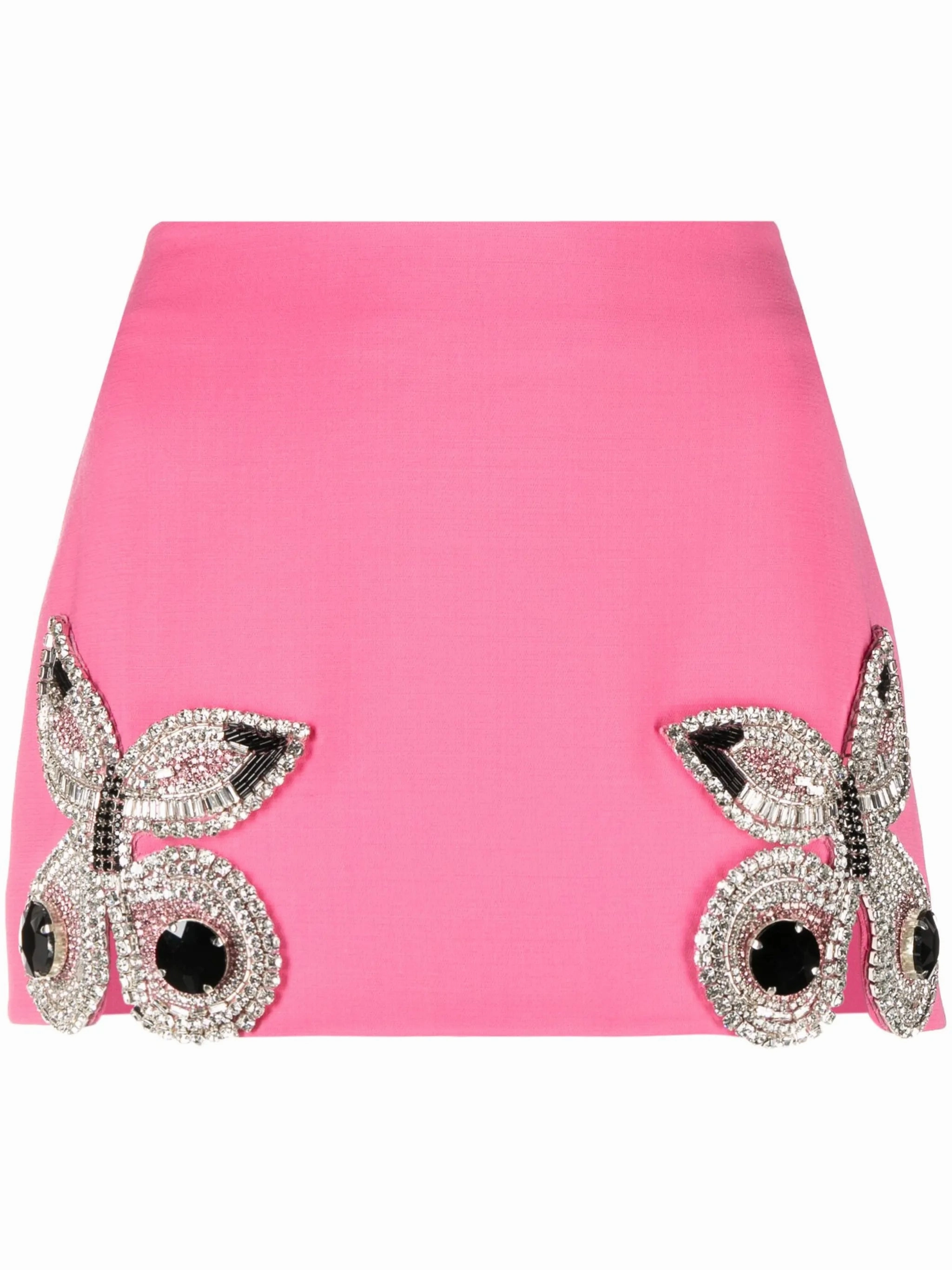 Skirt Length crystal-embellished butterfly mini skirt