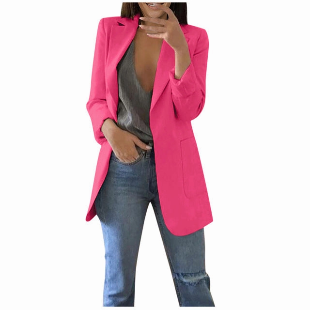 Suit Coat Women Blazers Jackets 2019 Formal Blazers Lady Office Work Suit Pockets Jackets Coat Slim Women Blazer Femme Jackets