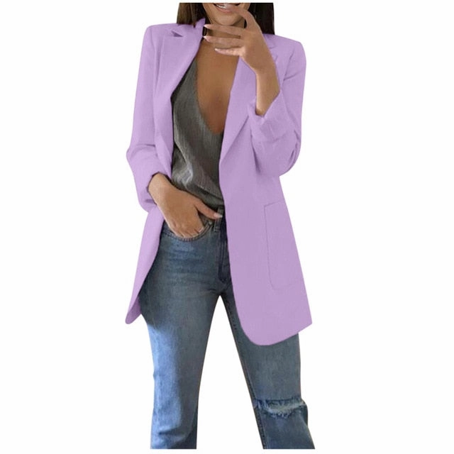Suit Coat Women Blazers Jackets 2019 Formal Blazers Lady Office Work Suit Pockets Jackets Coat Slim Women Blazer Femme Jackets
