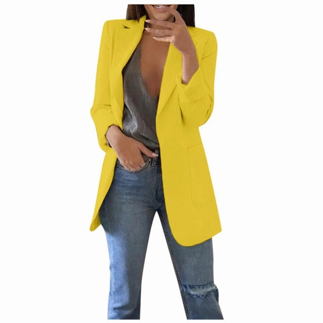 Suit Coat Women Blazers Jackets 2019 Formal Blazers Lady Office Work Suit Pockets Jackets Coat Slim Women Blazer Femme Jackets