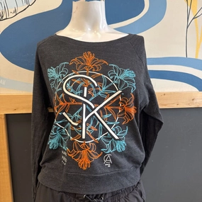 Hardpressed - Women's Crewneck L/S t - MSRP $49: Grey/Orange/Blue-women- Sweatshirts Forever 21