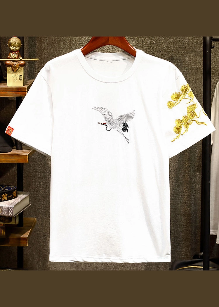 Apparel T Men Summer Shirts Embroideried Chic Black Eco Friendly T Shirts