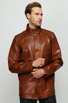 Designer Puffer Jackets Sale The Barclay Brown Leather Men Jacket
