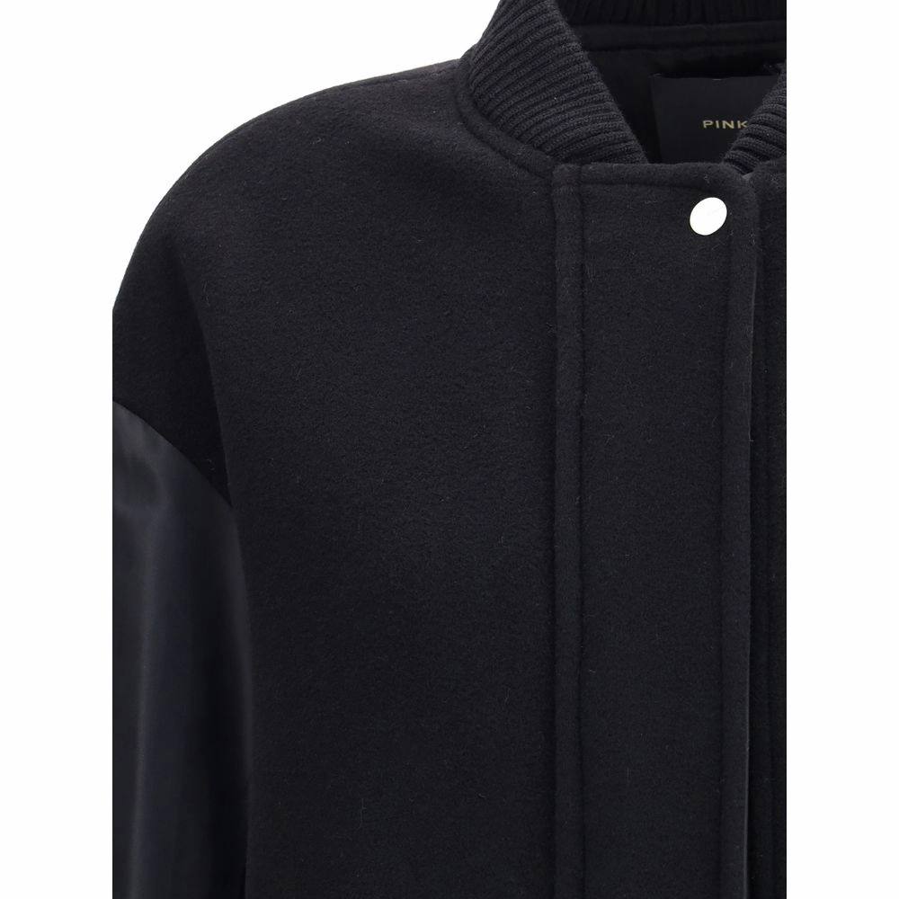 PINKO Black Wool Coat River Island Coats