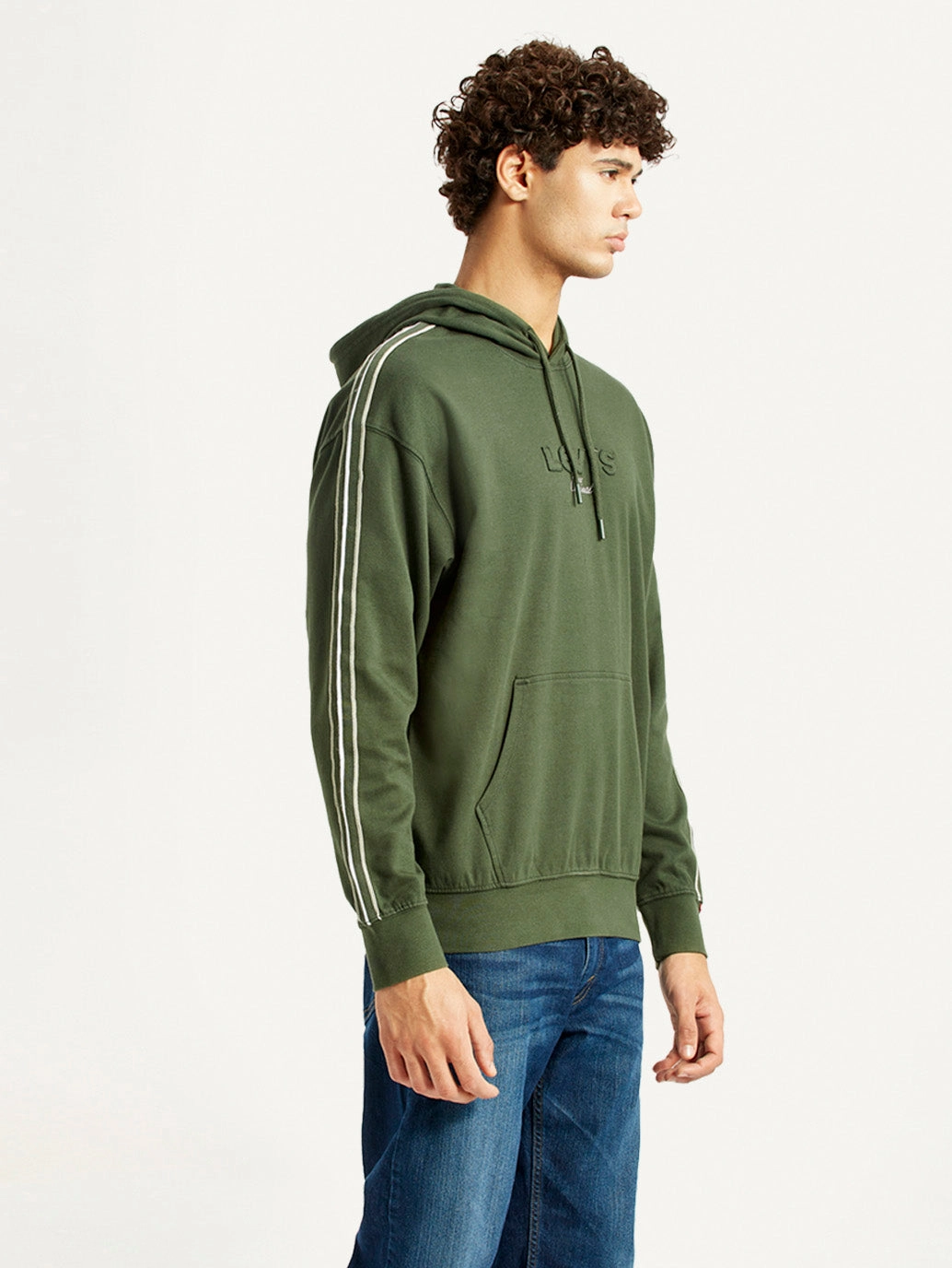 Seaside Sweatshirts Men's Brand Logo Dark Green Hooded Sweatshirt