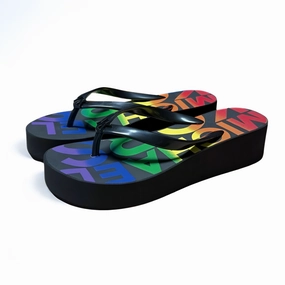 Sandals For Families Michael Kors Bedford Wedge Flip Flop Women - BLKMLT