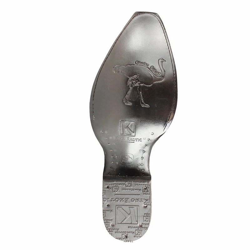 Felt Boots Men's King Exotic Snip Toe Ostrich Leg Boots Handcrafted Burnished Burgundy (494RD0543)