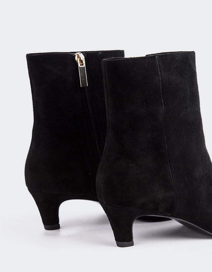 Ginevra Black Suede Tall Boots With Heel