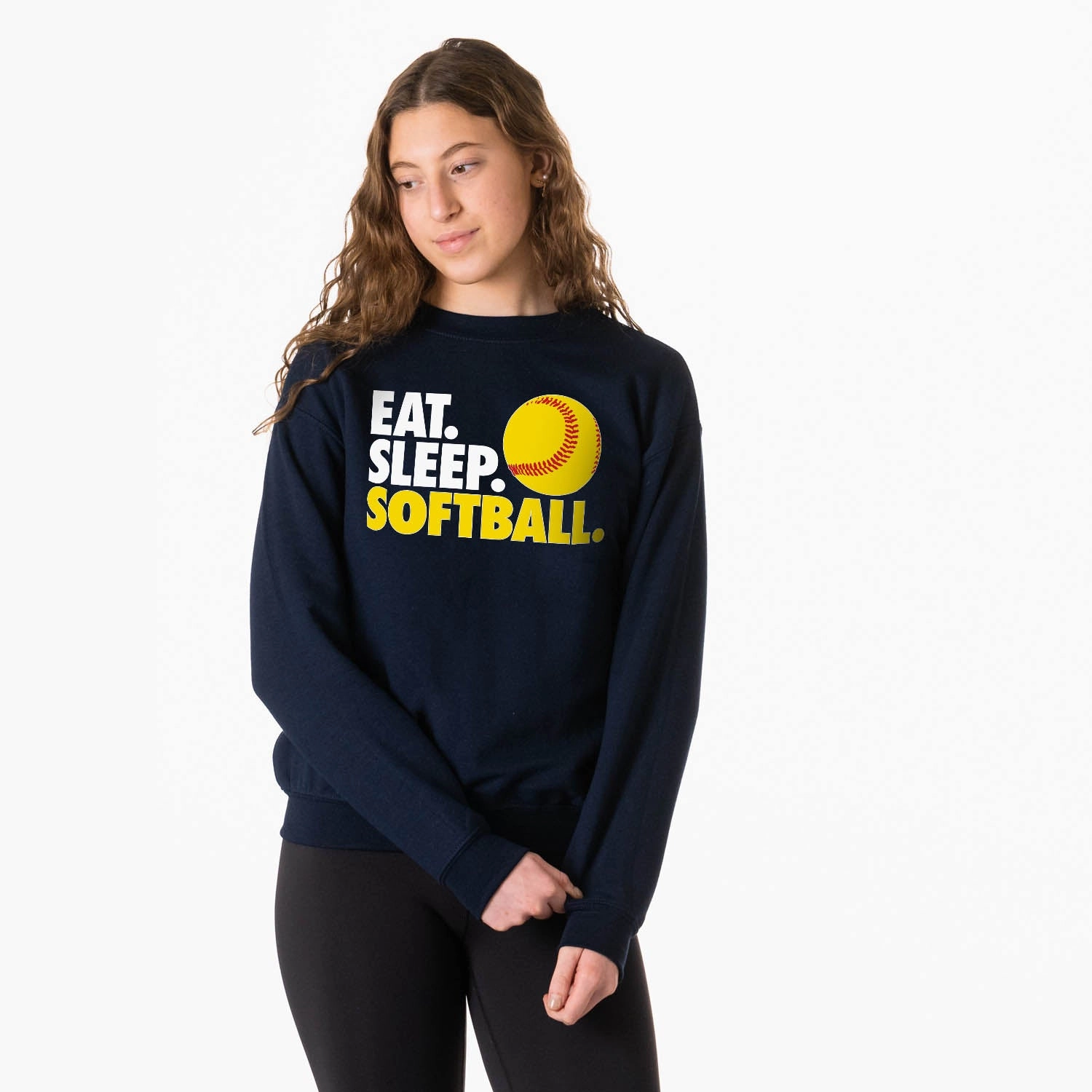 Ami Sweatshirts Softball Crewneck Sweatshirt - Eat Sleep Softball