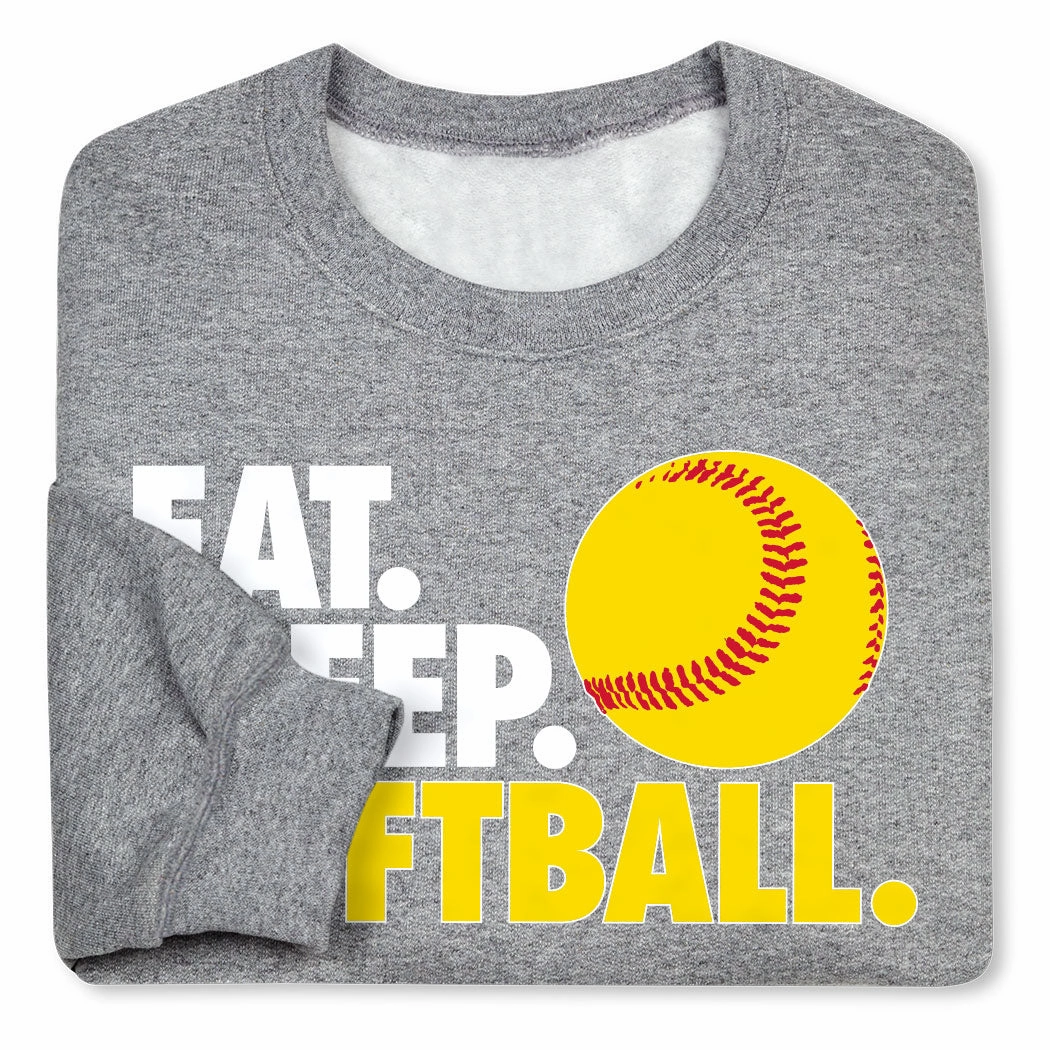 Softball Crewneck Sweatshirt - Eat Sleep Softball Chiefs Vintage Sweatshirts