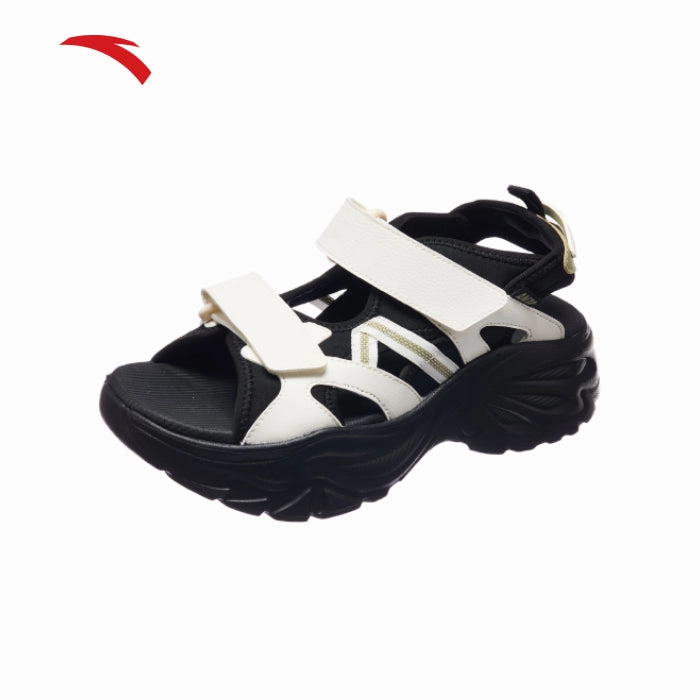ANTA Women Star River Beach Sandals 1225B8518-2 -Black/White/Green (Kasut Sandal Perempuan) Designer Heeled Sandals