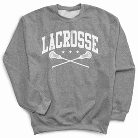 Cheap Bulk Crewneck Sweatshirts Guys Lacrosse Crewneck Sweatshirt - Lacrosse Crossed Sticks