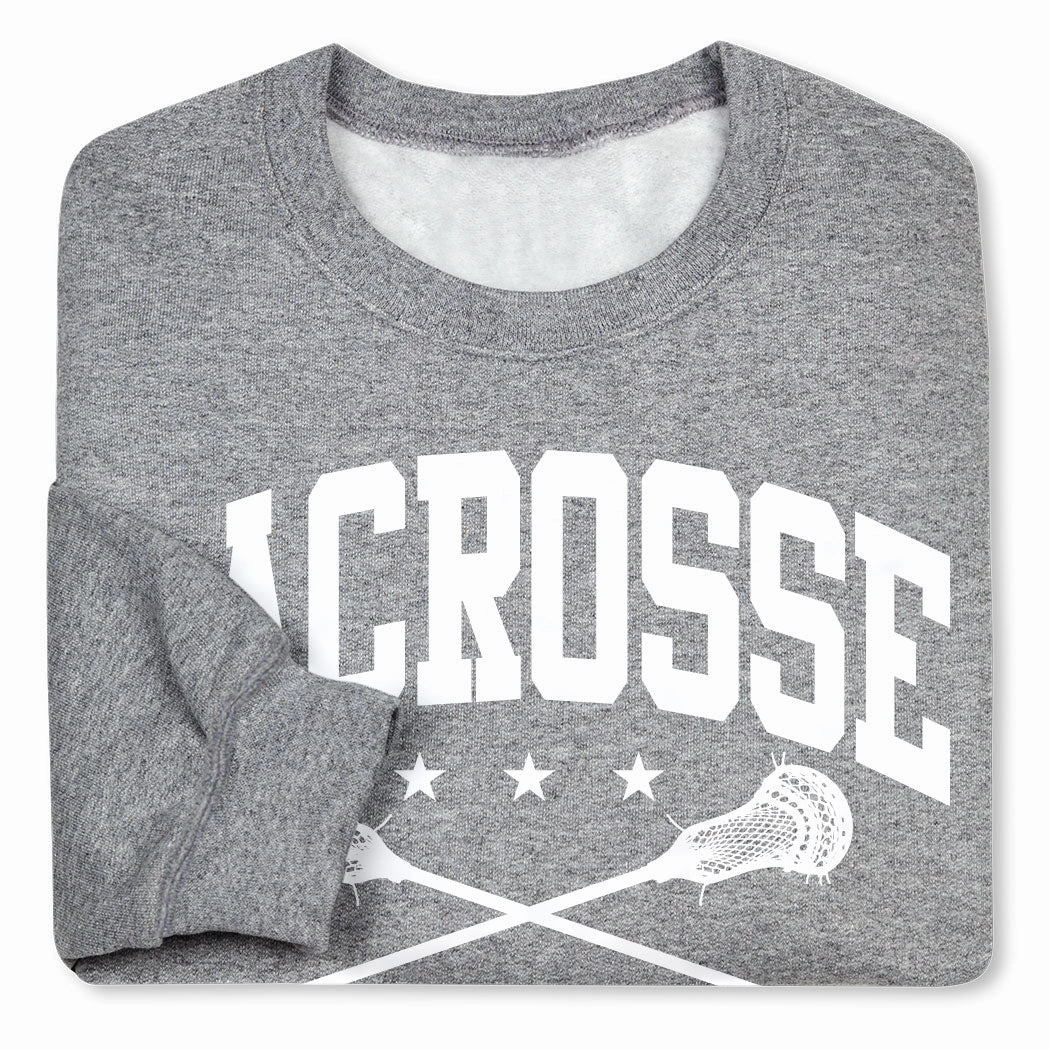 Guys Lacrosse Crewneck Sweatshirt - Lacrosse Crossed Sticks Auburn Sweatshirts