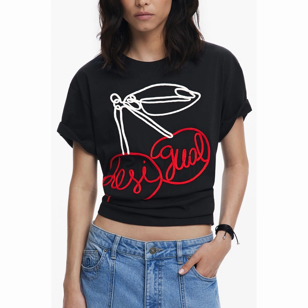National Park T Shirts Desigual Black Cotton Women T-Shirt