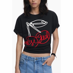 Desigual Black Cotton Women T-Shirt Buffalo Ny T Shirts