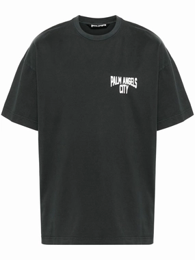 City washed-effect T-shirt Custom Heat Transfers For T Shirts
