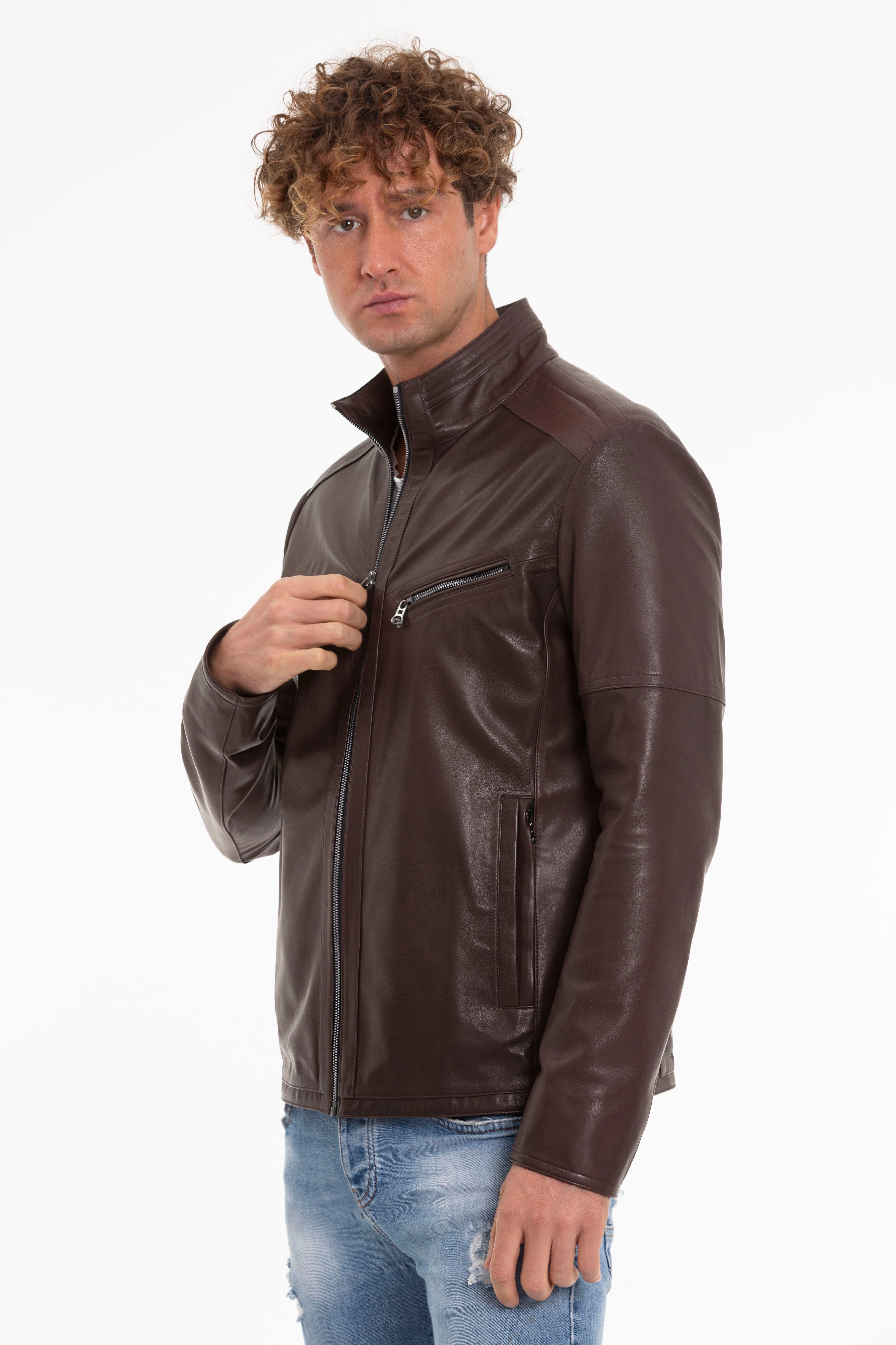 The Alamo Brown Leather Men Jacket Warrior Jackets