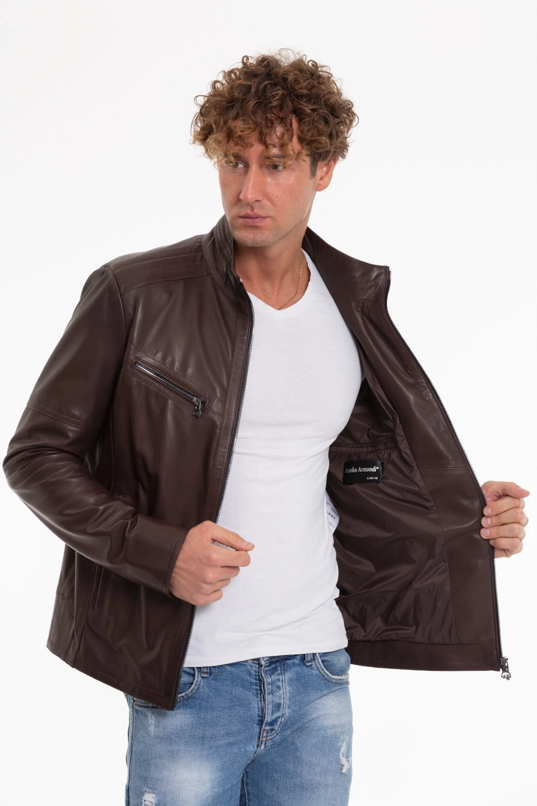 The Alamo Brown Leather Men Jacket Artic Jackets