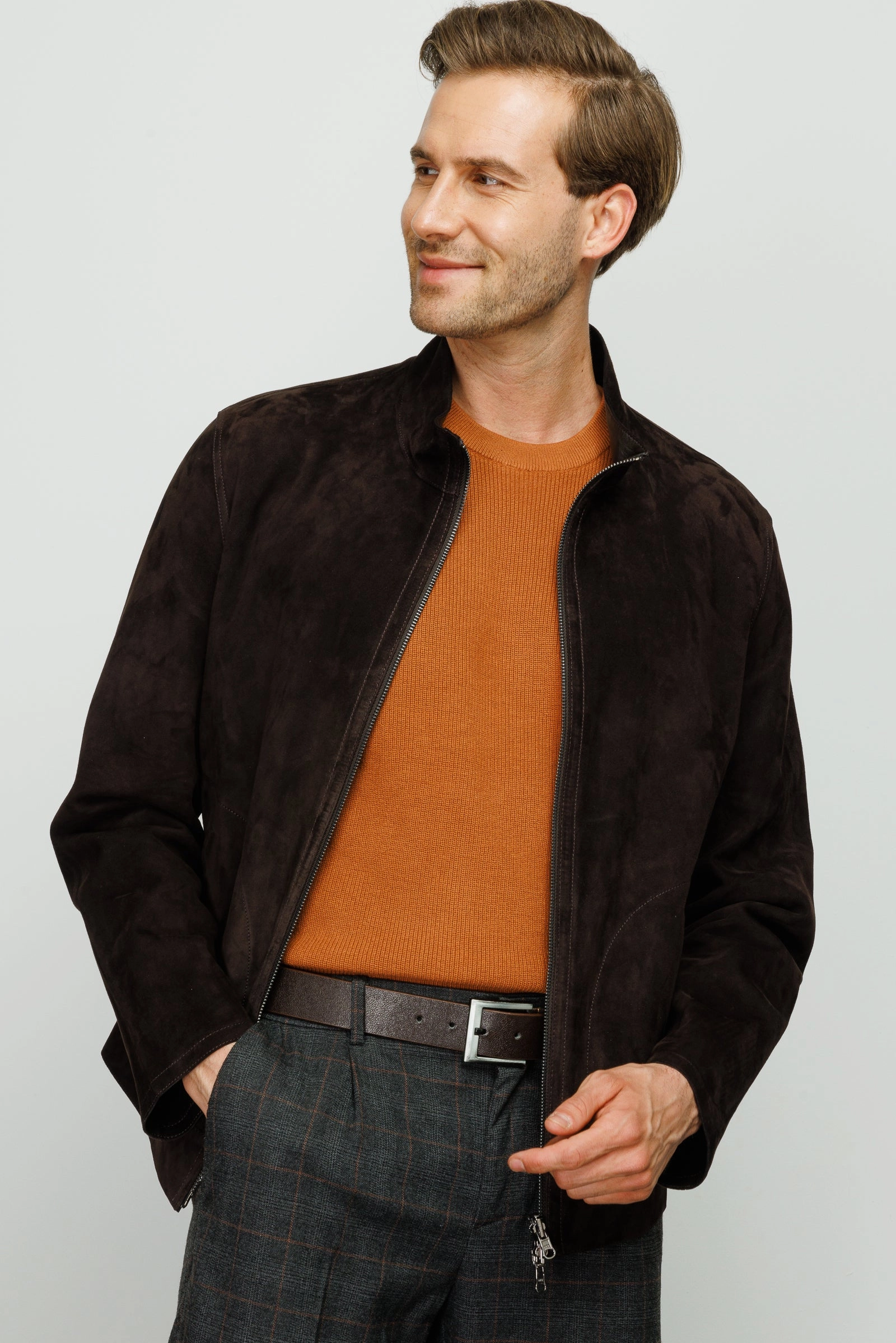 The Alba Black Leather Men Jacket Duck And Down Jackets