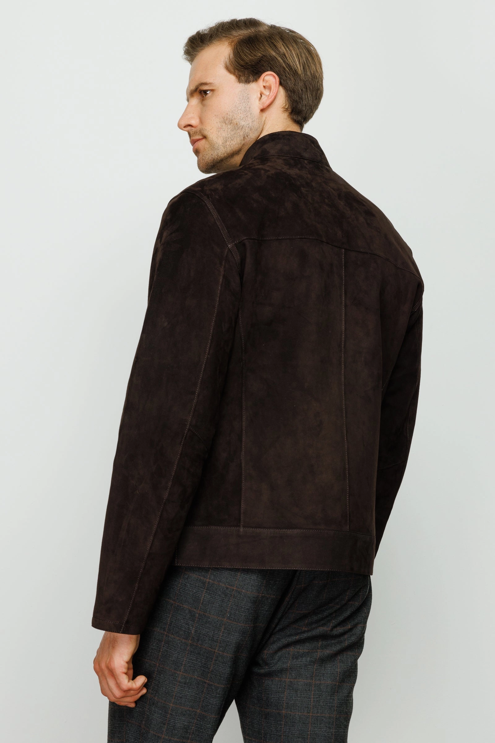 Long Fleece Jackets The Alba Black Leather Men Jacket