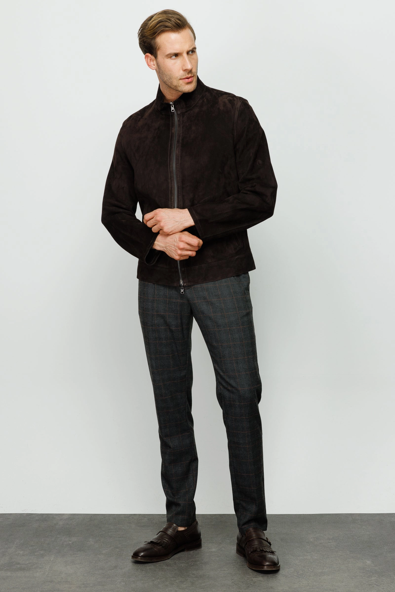 The Alba Black Leather Men Jacket Green Jackets