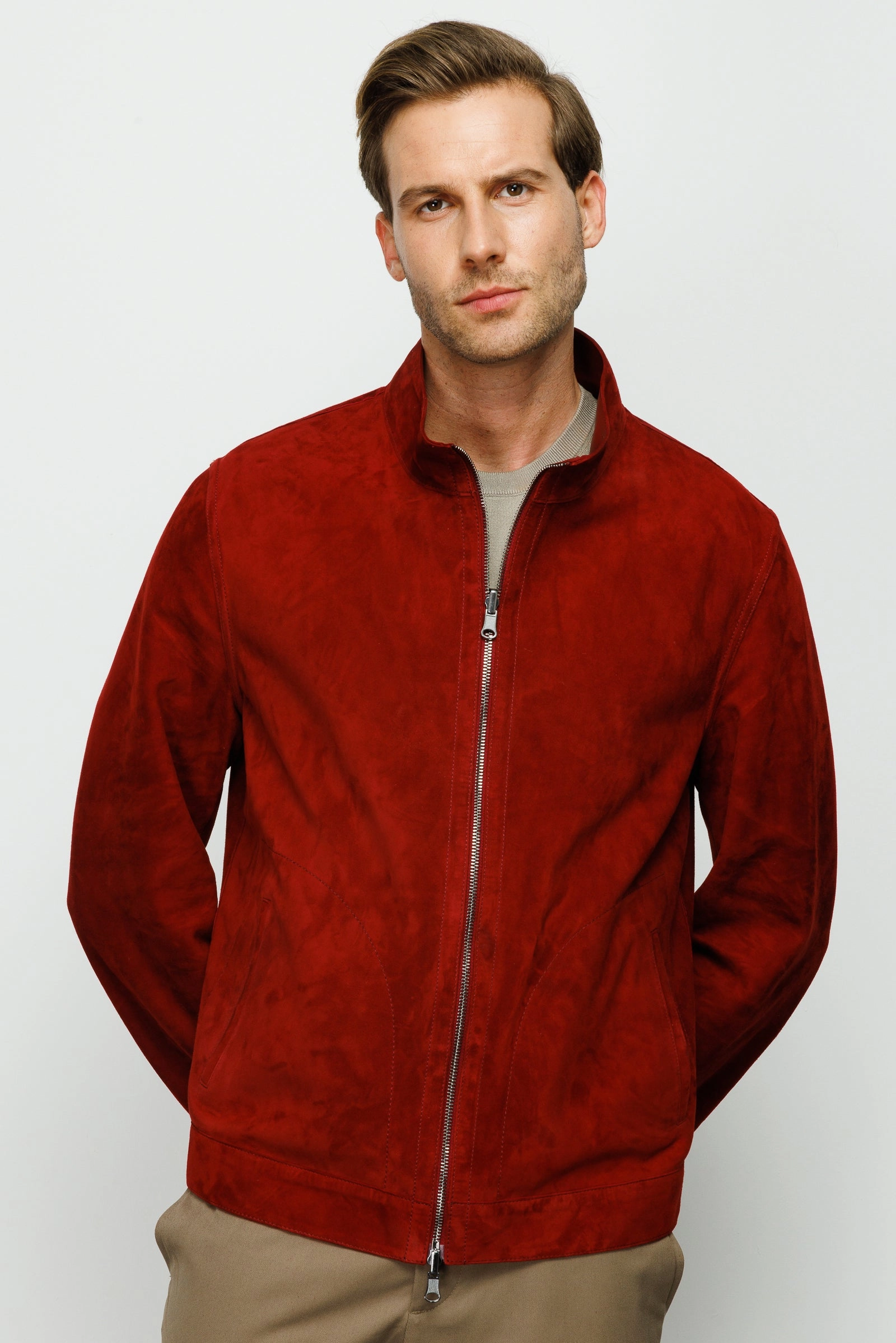 The Alba Burgundy Leather Men Jacket Unique Bomber Jackets