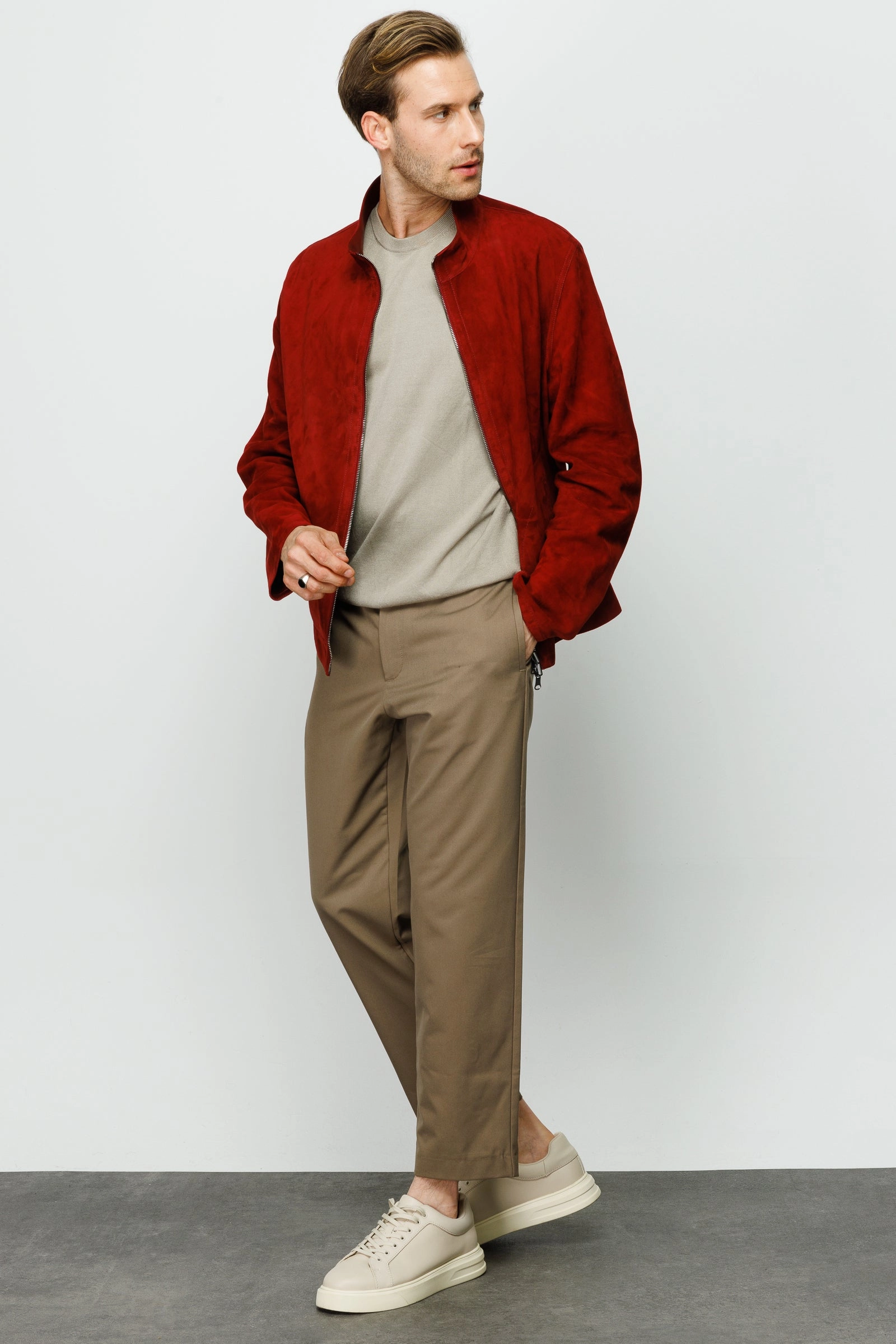 Karen Millen Jackets The Alba Burgundy Leather Men Jacket