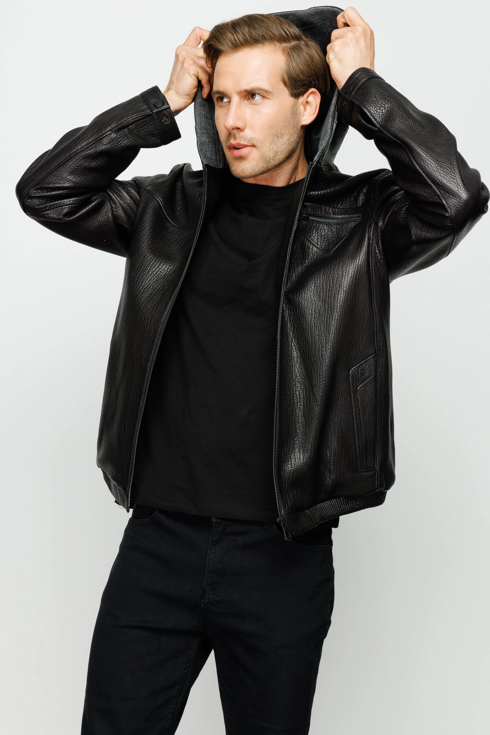 Suitsupply Jackets The Byron Ribi Black Leather Men Jacket