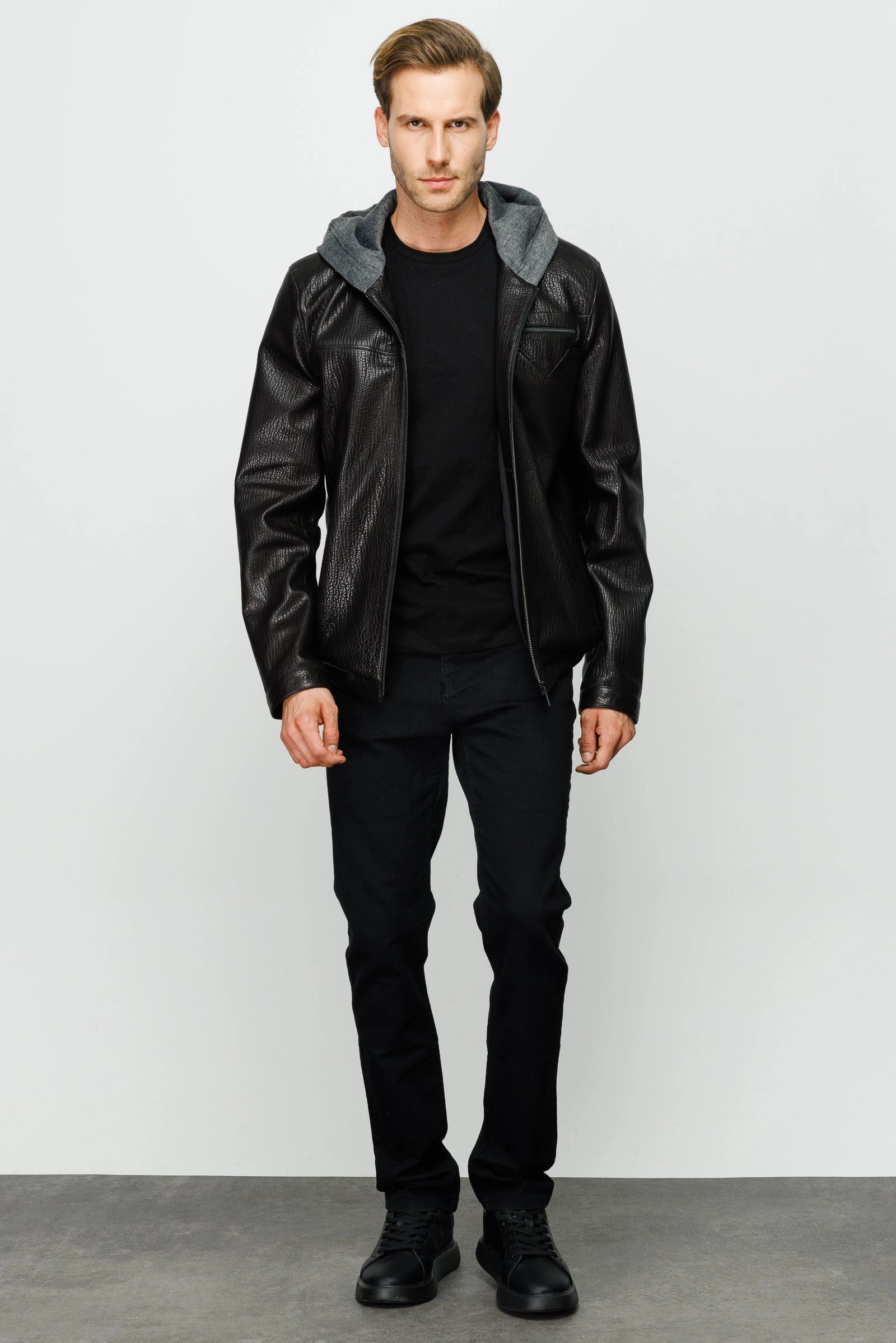Extreme Winter Jackets The Byron Ribi Black Leather Men Jacket