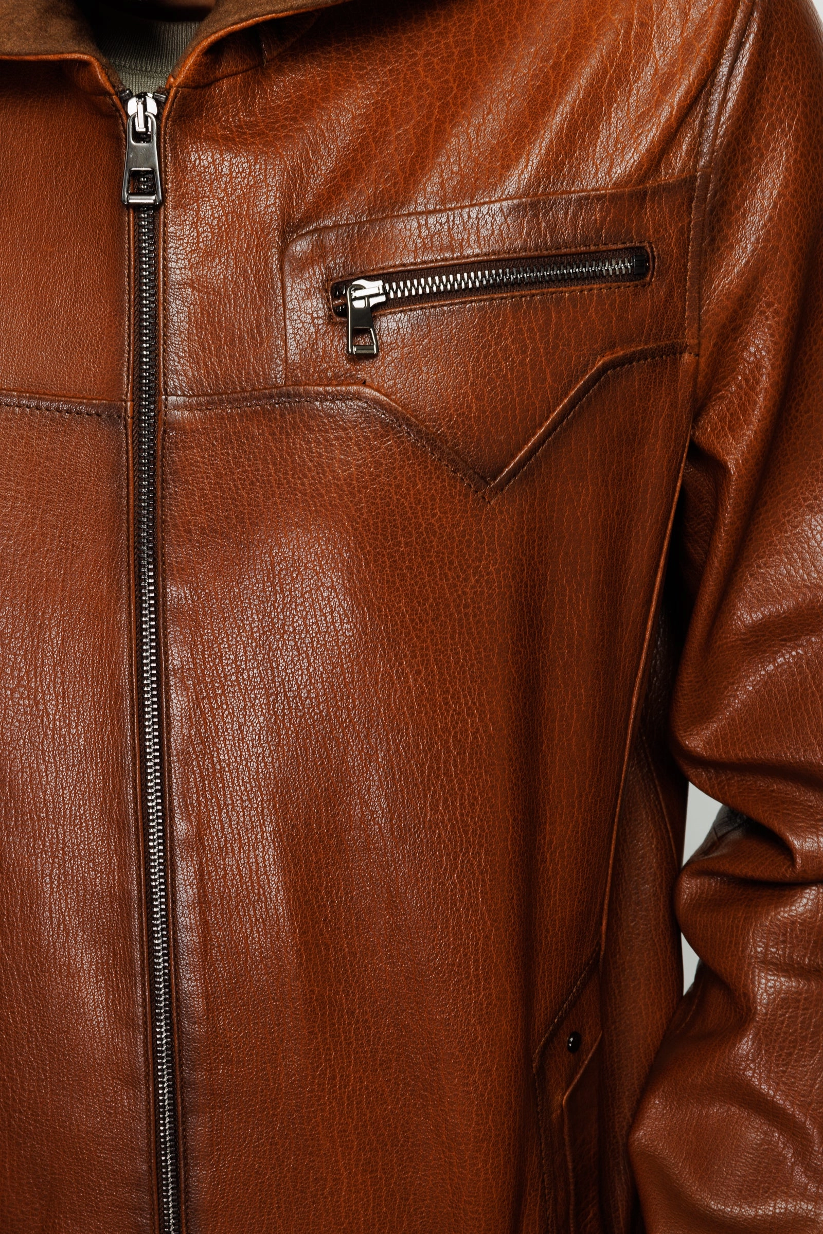 Jackets With Lining The Byron Ribi Brown Leather Men Jacket