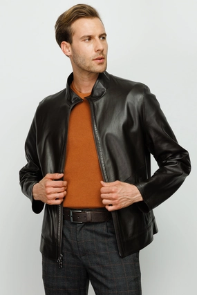 The Del Rio Leather Black Men Jacket Skateboarding Jackets
