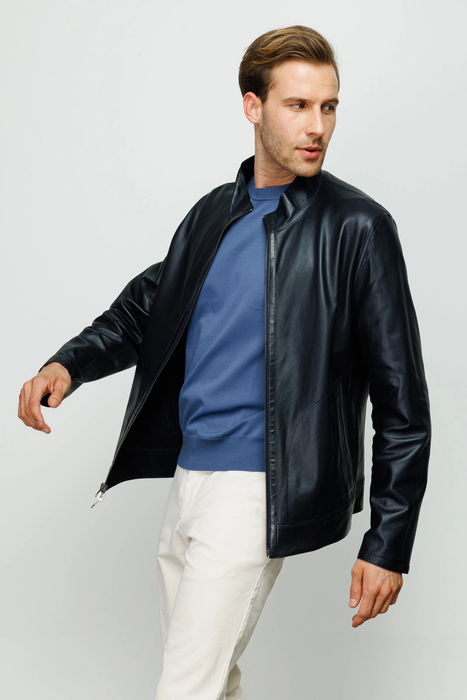 Short Winter The Del Rio Leather Black Men Jacket