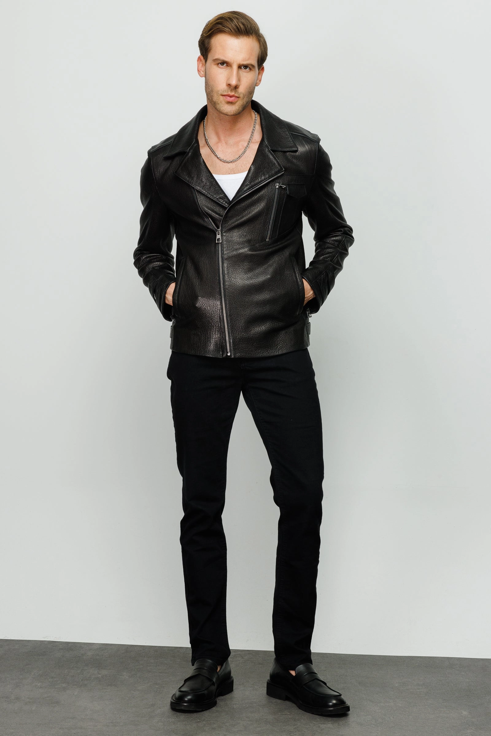 The Monala Black Leather Men Jacket Bulletproof Jackets
