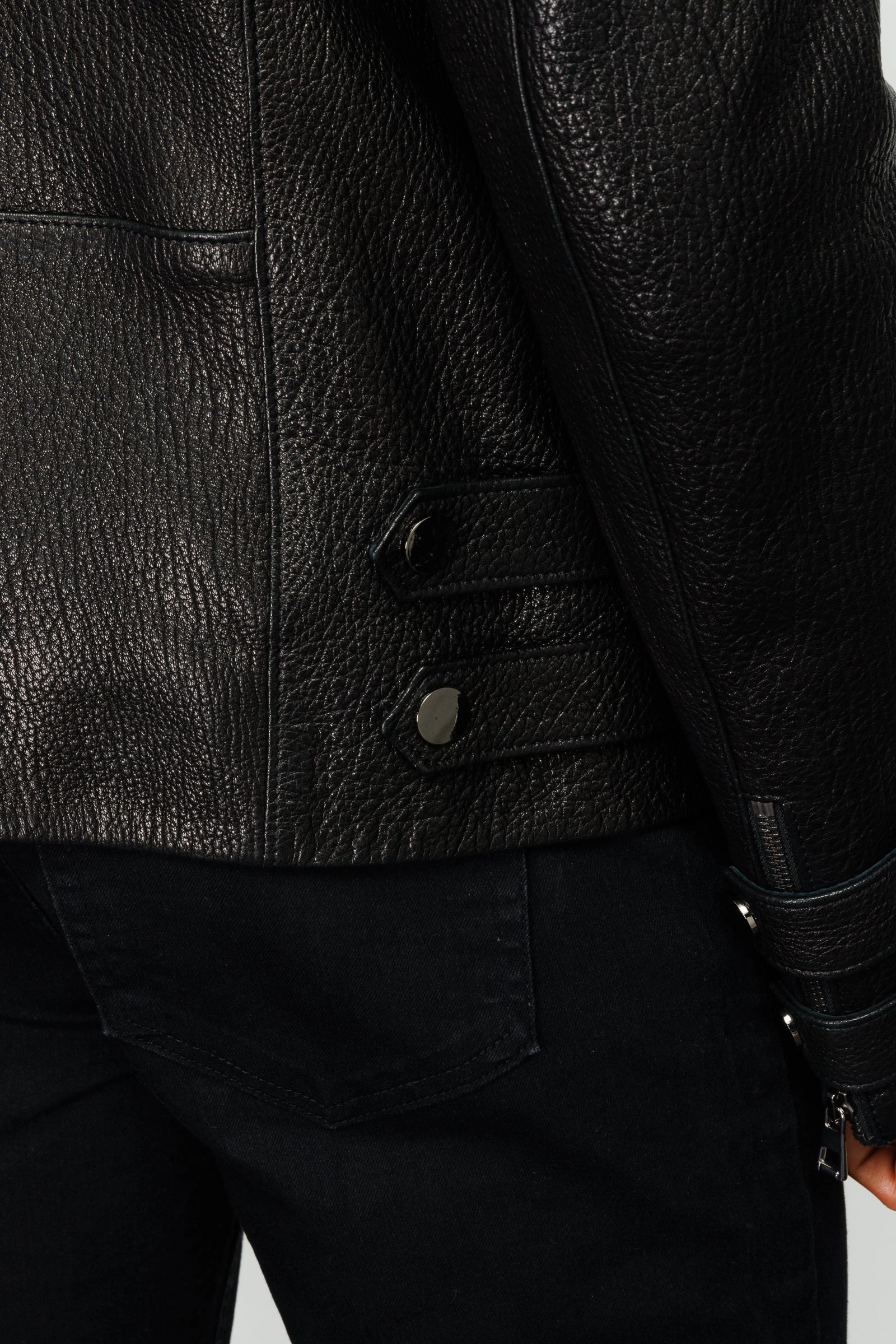 Zip Jackets The Monala Black Leather Men Jacket