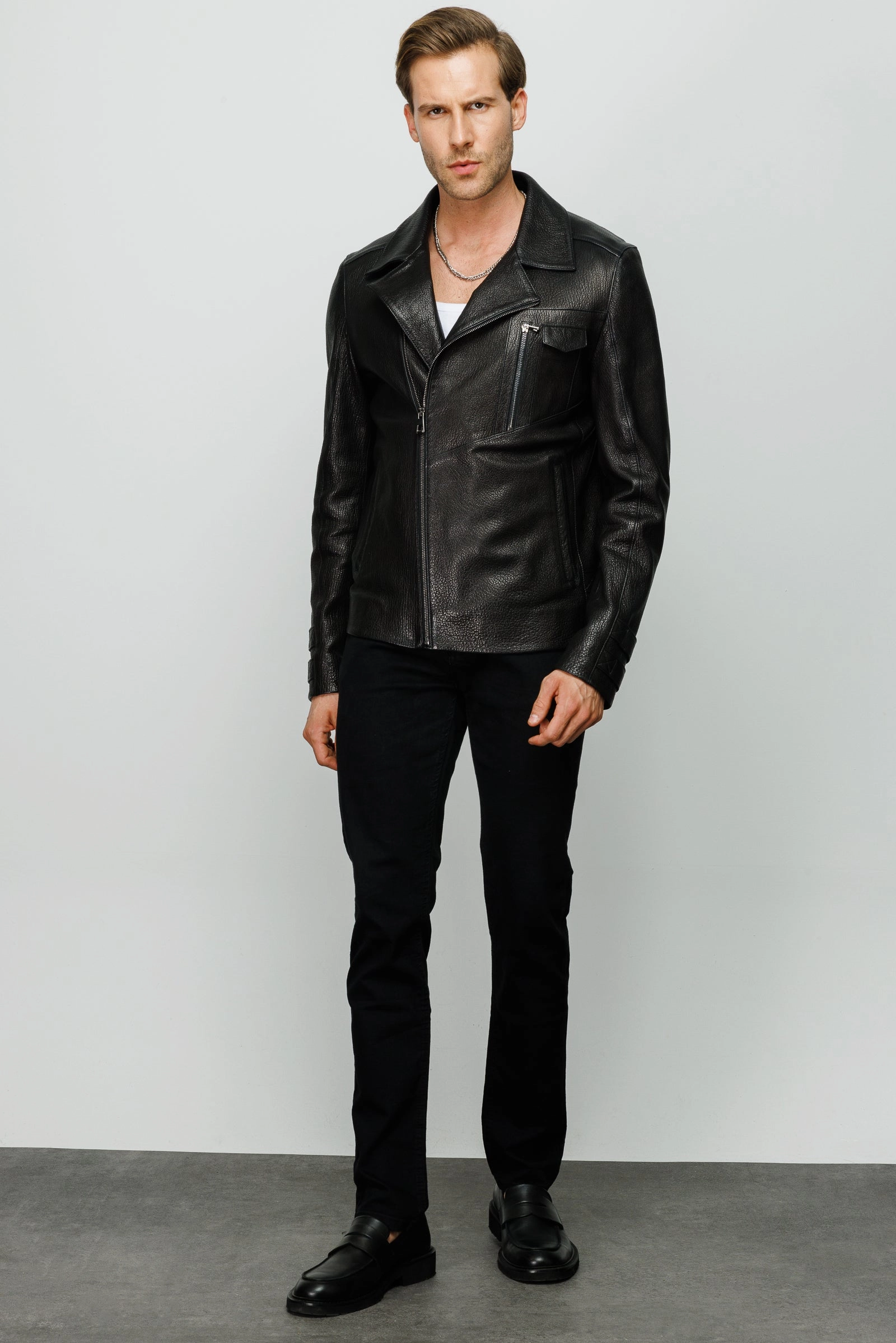The Monala Black Leather Men Jacket Killtec Jackets