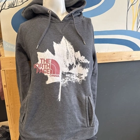 The North Face - Women's Hoodie Sweater - MSRP $85: Grey/White/Red-women-MD State Football Sweatshirts