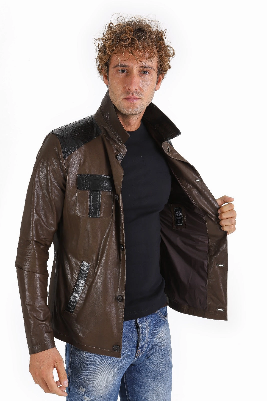 The Pitman Brown Leather Men Jacket Fashion Jackets For Winter