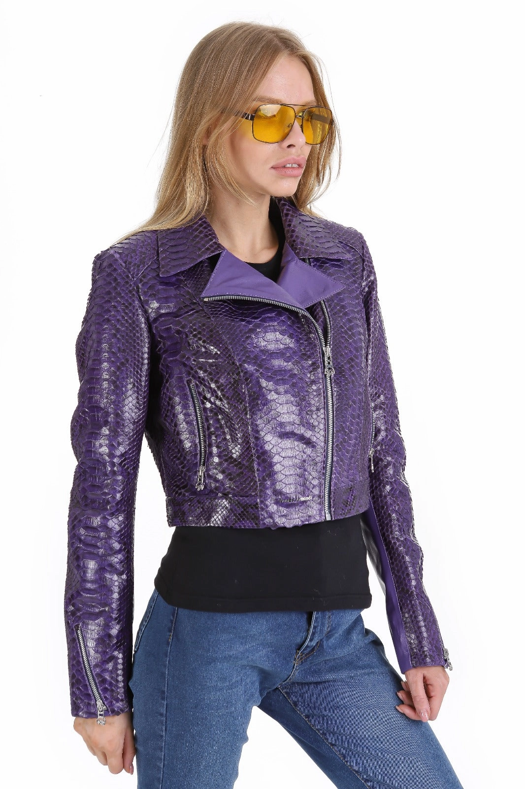Leather House Jackets The Rubert Purple  Pyht Leather Women Jacket